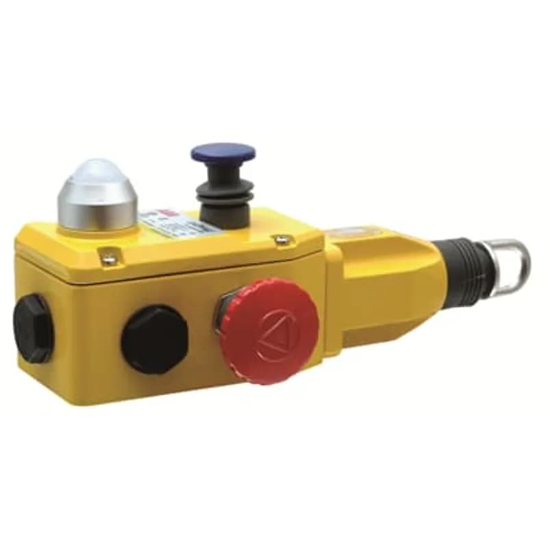 Rope Pull Emergency Stop, die cast housing , with 1/2NPT entry, 2NC + 2NO for spans up to 60m (1 rope pull) or 80m (using 2 rope pulls), with 24VDC LED