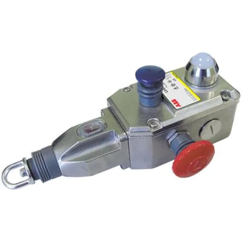 Rope Pull Emergency Stop, stainless steel housing , with 1/2NPT entry, 2NC + 2NO for spans up to 80m (1 rope pull) or 100m (using 2 rope pulls), with 24VDC LED