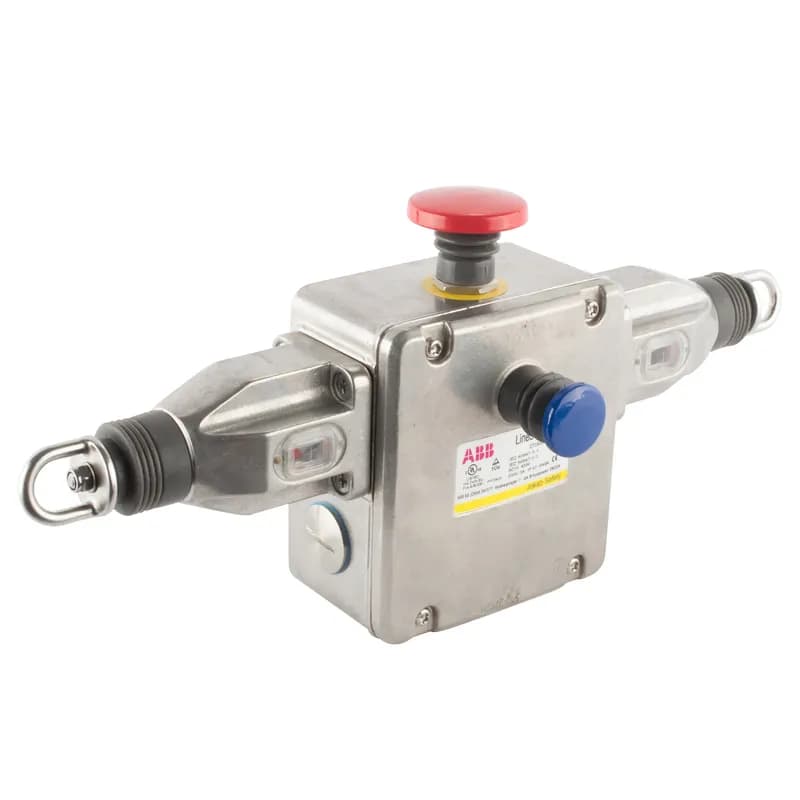Rope Pull Emergency Stop, stainless steel housing , with 1/2NPT entry, 4NC + 2NO, dual sided, for spans up to 200m (1 rope pull) or mulitple rope pulls with 125m between each rope pull, with built in emergency stop