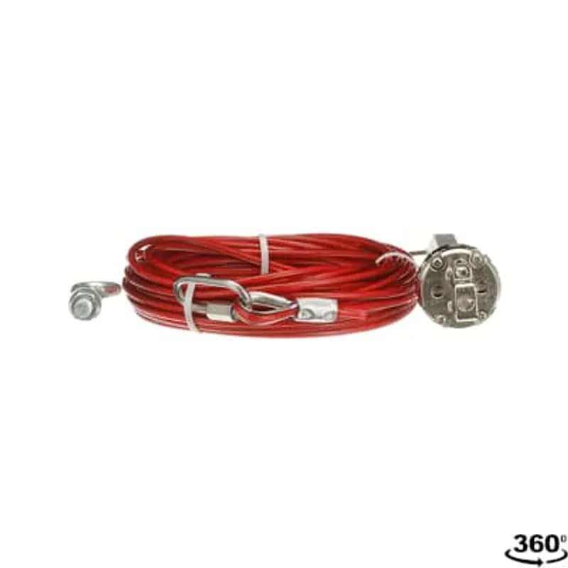 ABB - Electrification 2TLA050210R0130 - 10m Galvanized rope pull kit. Includes 10m Wire (One end is terminated with thimble and permanent clamp), 5 pcs Eyebolts, 1 pcs Tensioner, 1 pcs Allen Key, 1 pcs QuickLink.