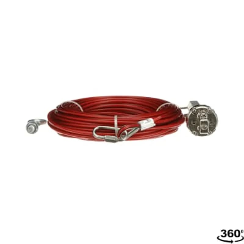 ABB - Electrification 2TLA050210R0330 - 20m Galvanized rope pull kit. Includes 20m Wire (One end is terminated with thimble and permanent clamp), 9 pcs Eyebolts, 1 pcs Tensioner, 1 pcs Allen Key, 1 pcs QuickLink.