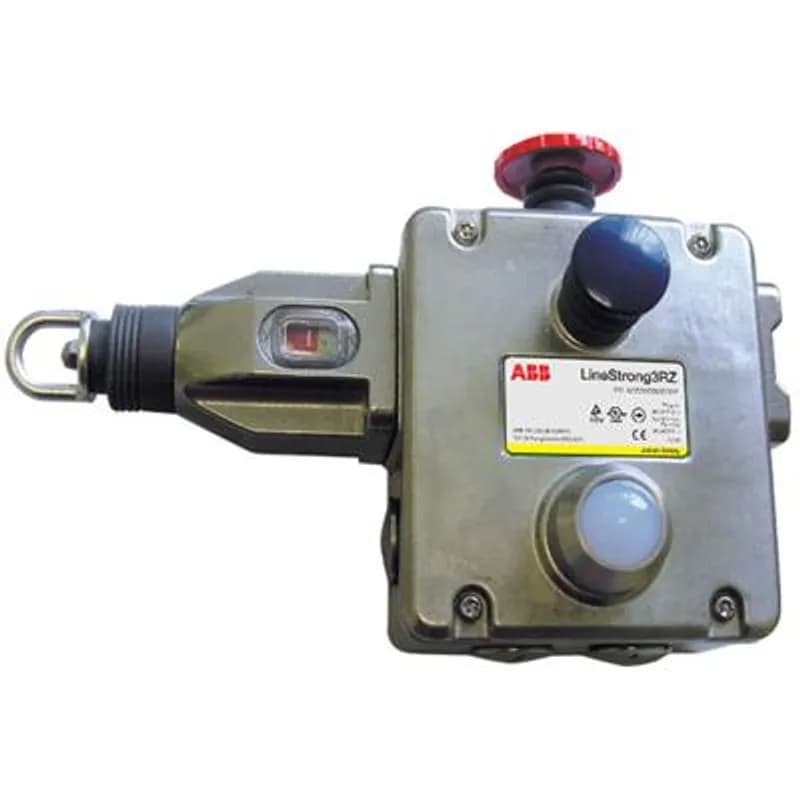 ABB - Electrification 2TLA050208R1223 - Rope Pull Emergency Stop, stainless steel housing , with 1/2NPT entry, 4NC + 2NO, for rope pull installation to the right, for spans up to 100m (1 rope pull) or 125m (2 rope pulls), with 110VAC LED