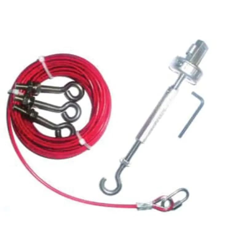 ABB - Electrification 2TLA050210R0630 - 80m Galvanized rope pull kit. Includes 80m Wire, 30 pcs Eyebolts, 2 pcs Tensioner, 1 pcs Allen Key.
