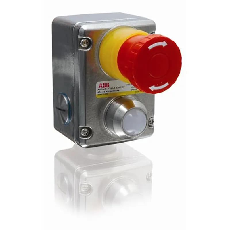Emergency stop, stainless steel housing, 3x1/2NPT conduit entry, 2NC+2NO, with 230VAC LED