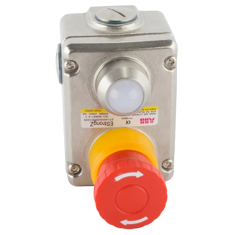 Emergency stop, stainless steel housing, 3x1/2NPT conduit entry, 2NC+2NO, with 110VAC LED