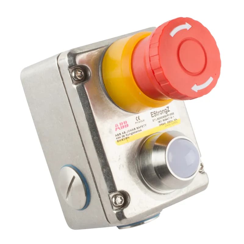 Emergency stop, stainless steel housing, 3x1/2NPT conduit entry, 2NC+2NO, with 24VDC LED