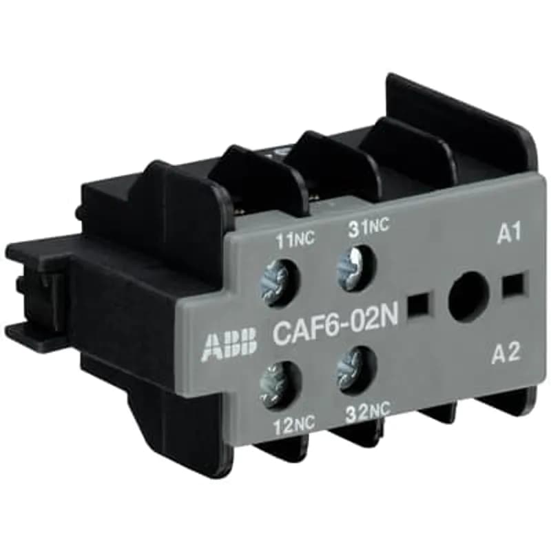 ABB - Electrification CAF6-02N - The CAF6-02N is an auxiliary contact for front mounting with 2 auxiliary contact and screw terminals.