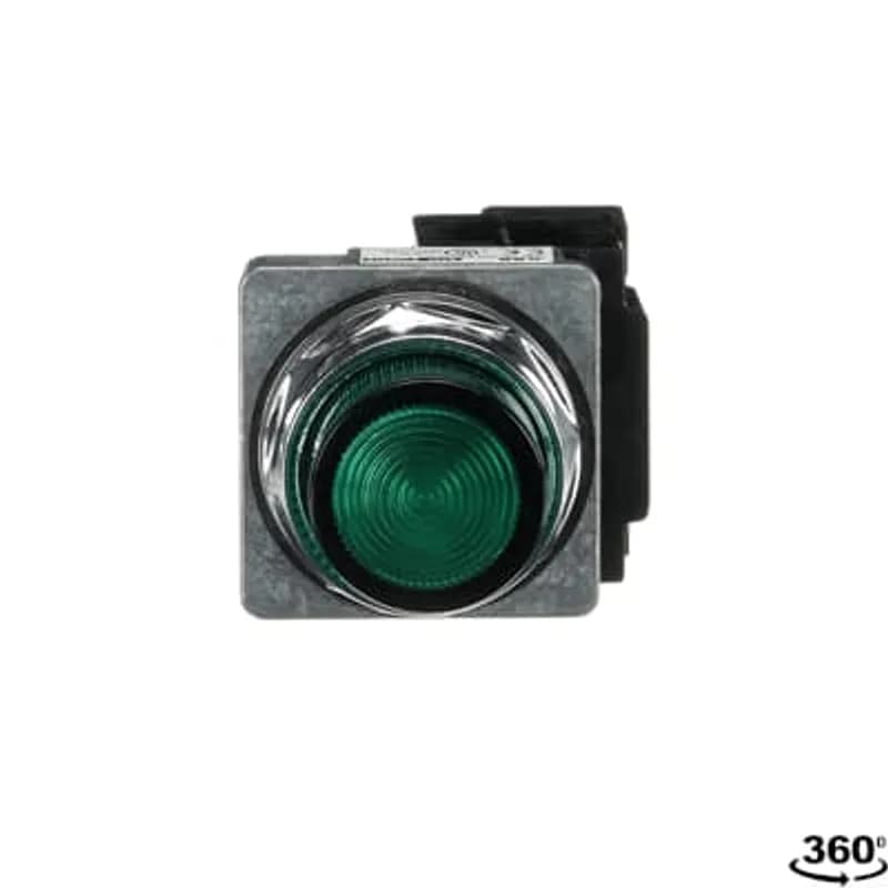 A3 30mm Pilot Lights,,,24V,Green Cap,LED