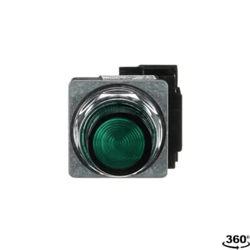 A3 30mm Pilot Lights,,,,Green Cap,LED