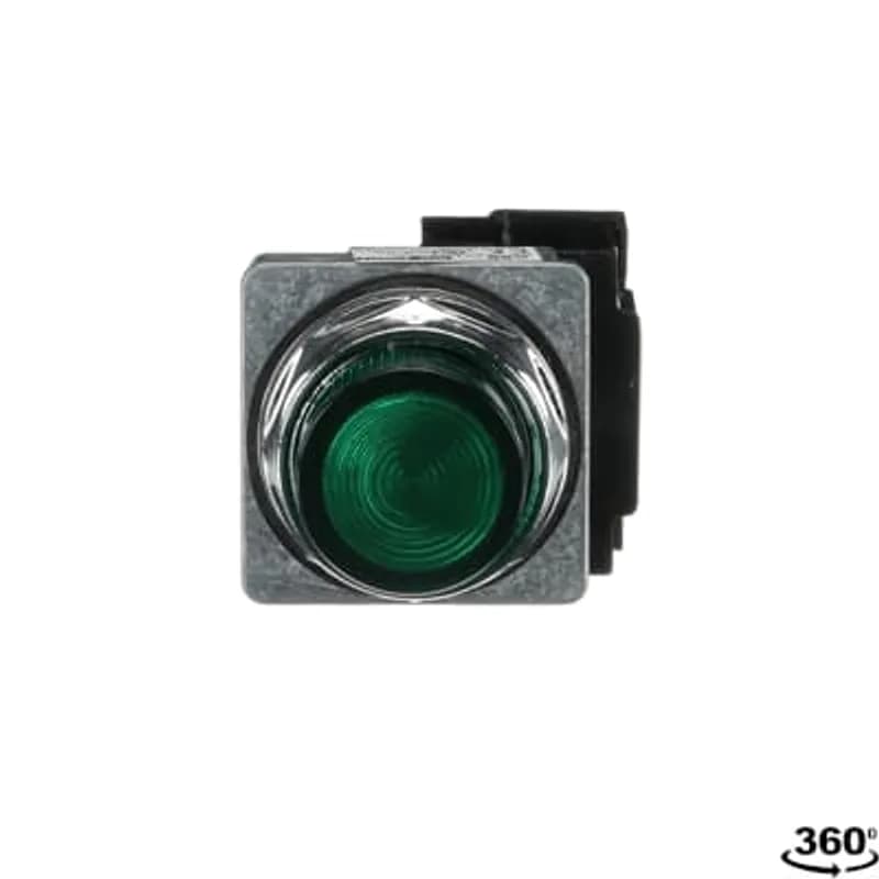 A3 30mm Pilot Lights,,,240V /6V transformer,Green Cap,LED