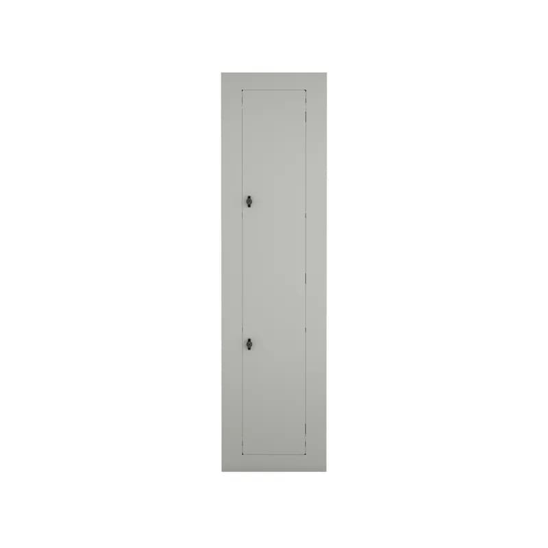 Front hinge to box 20" front with quarter turn locks for flush mounted ReliaGear lightings panels. Quarter turn locks are required for XT5 and XT6 panelboard configurations, but can be used with other applications as well. Front hinged to box is similar to door-in-door for convenient access to gutters, but more economically priced. A contractor must remove four screws to access the outer door.