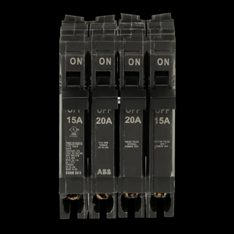 Same panel space, twice the circuits. Tandems and Quads are code compliant and compatibile with new and existing single phase ABB and GE by ABB PowerMark™ load centers with or without wing stabs.