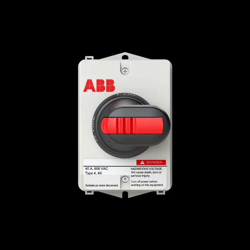 Enclosed Rotary Disconnects 6Pole 40A Stainless Steel NEMA Type 4/4X Watertight Black Pistol handle