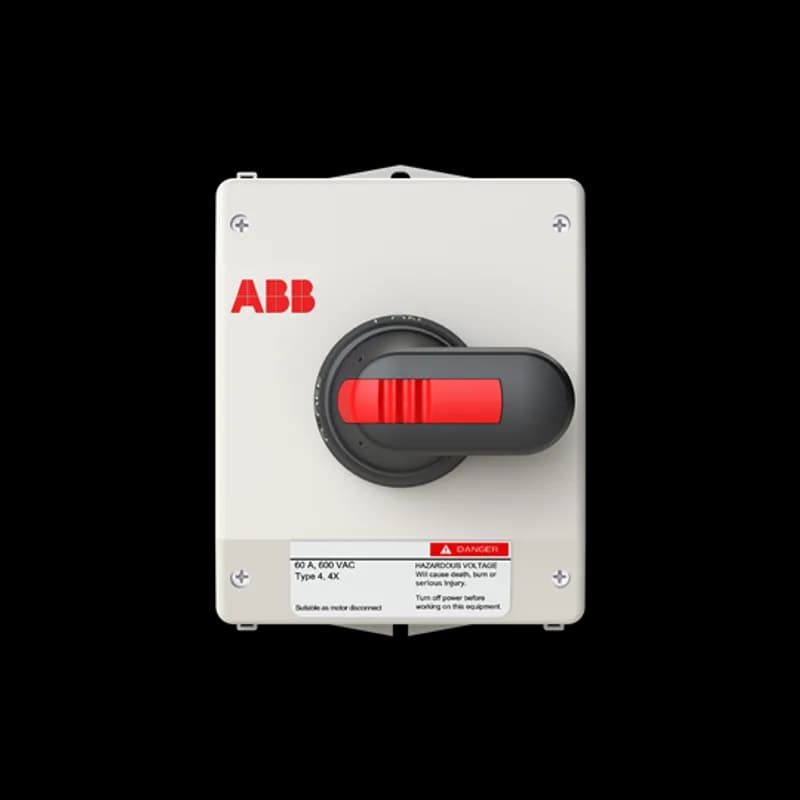 ABB - Electrification EOT560N3PAP-SBA - Enclosed Rotary Disconnects 3Pole 60A Plastic NEMA Type 4/4X Watertight Black Selector handle