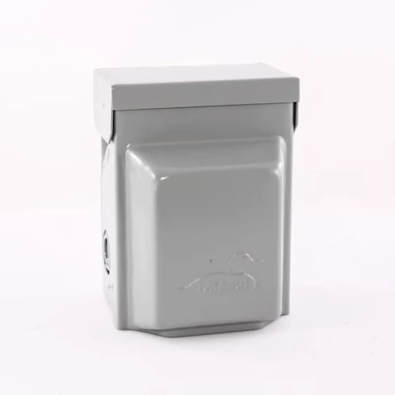 ABB - Electrification U065PC2 - Metallic, A/C Disconnect with 20A Receptacle. Non-fusible disconnect pullers are removable or reinstallable in the OFF position for user safety during equipment maintenance.