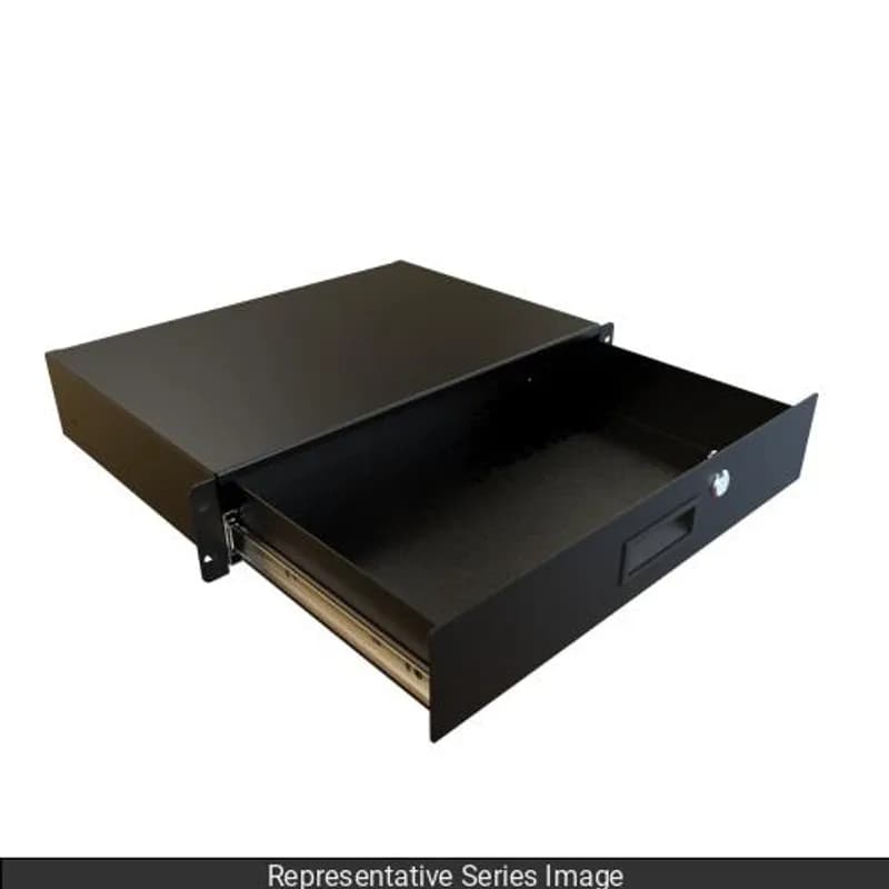 Hammond Manufacturing RDRW1901212BK1 - 7U 12D LOCKING DRAWER