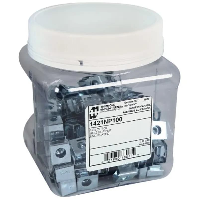 Hammond Manufacturing 1421NP100 - Hdwr Pkg of 100 Clip Nuts