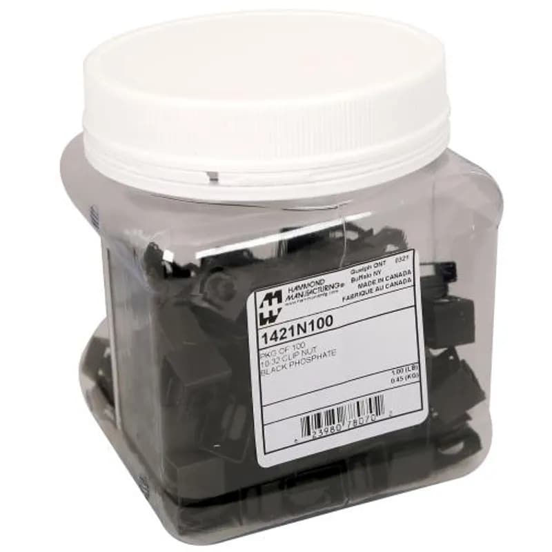 Hammond Manufacturing 1421N100 - Hdwr Pkg of 100 Clip Nuts