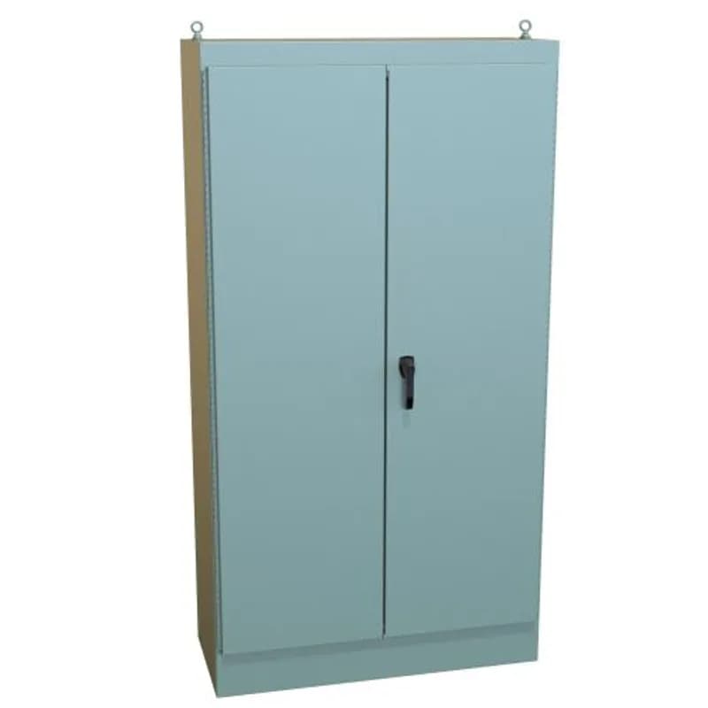 N12 Freestanding Encl, Dbl Door - 90 x 48 x 20 - Steel/Gray