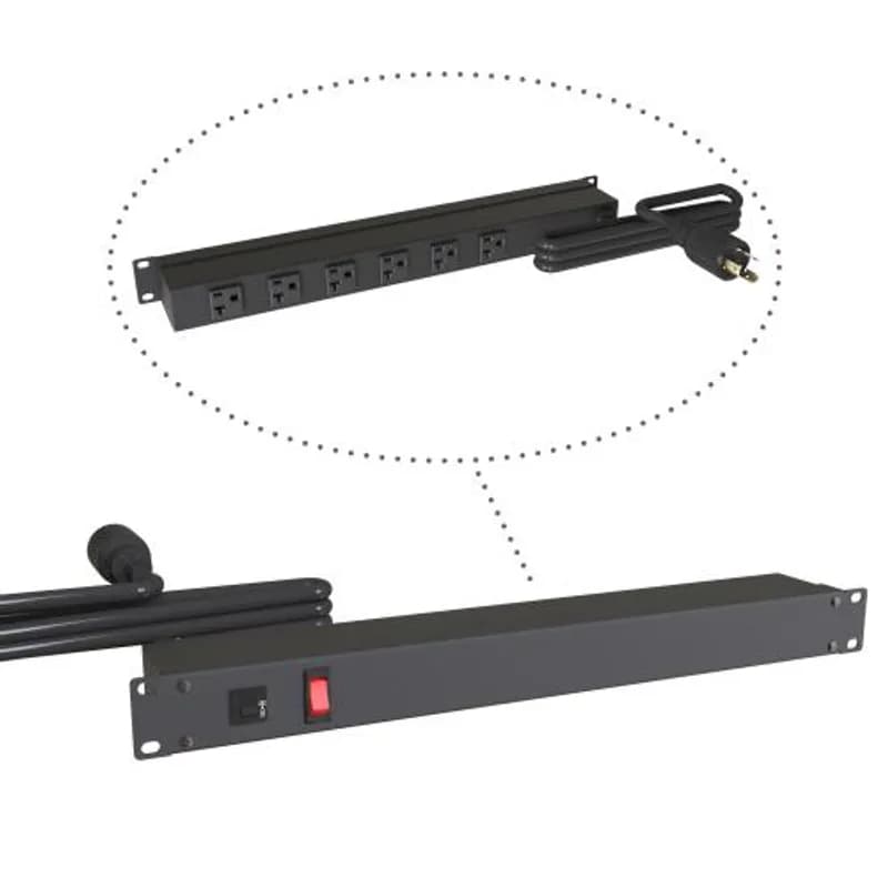 20A RACK MOUNT, 6 REC ON REAR