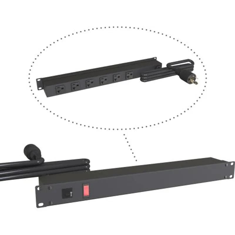 20A RACK MOUNT, 6 REC ON REAR