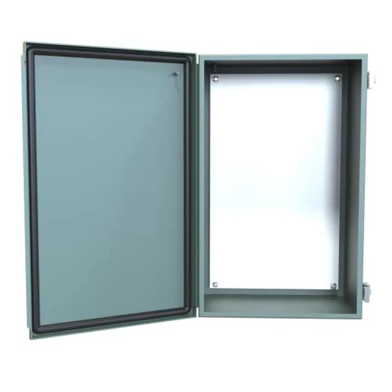 N12 J Box, Hinge Cover w/panel - 16 x 10 x 6 - Steel/Gray