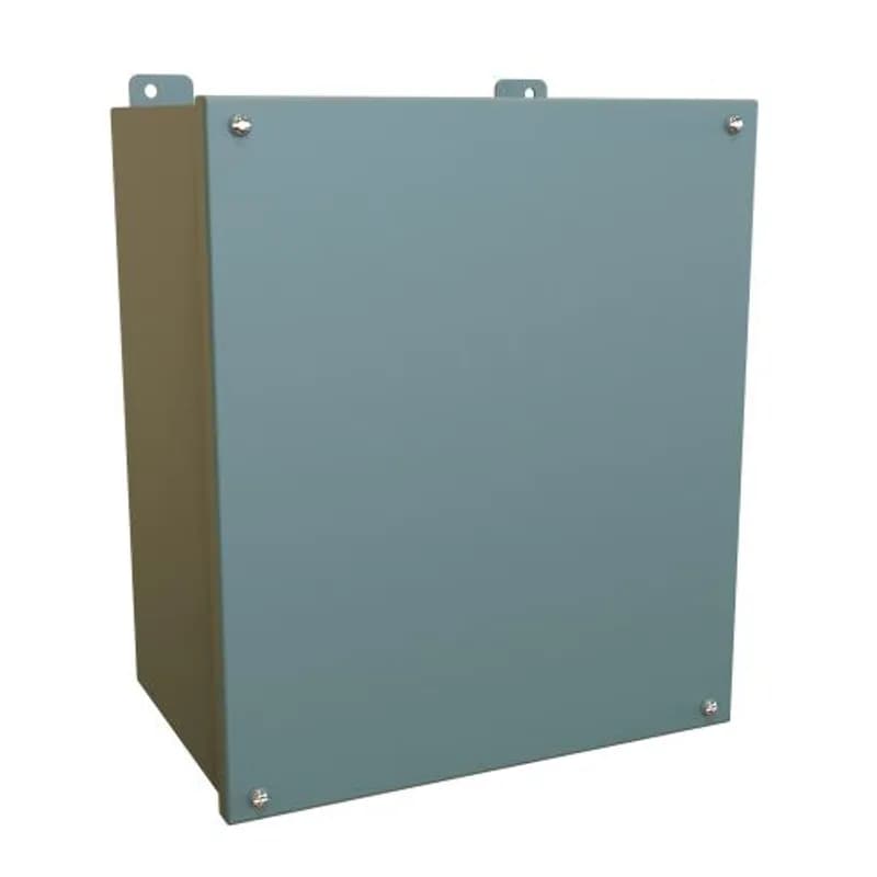 N12 J Box, Screw Cover w/panel - 14 x 12 x 8 - Steel/Gray