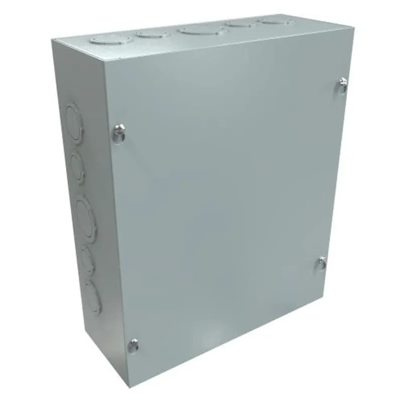 N1 Screw Cover w/KO's - 12 x 10 x 4 - Steel/Gray