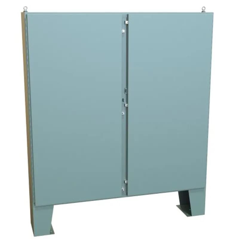 Hammond Manufacturing 1422N4F12F - N4 Dbl Door Floormount Encl w/panel - 72 x 72 x 12 - Steel/Gray
