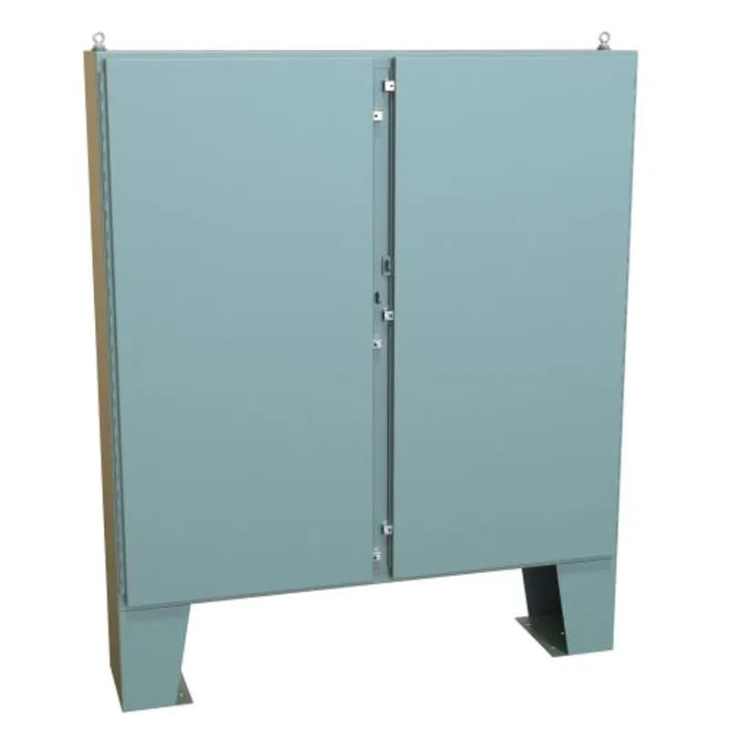 N4 Dbl Door Floormount Encl w/panel - 60 x 60 x 12 - Steel/Gray