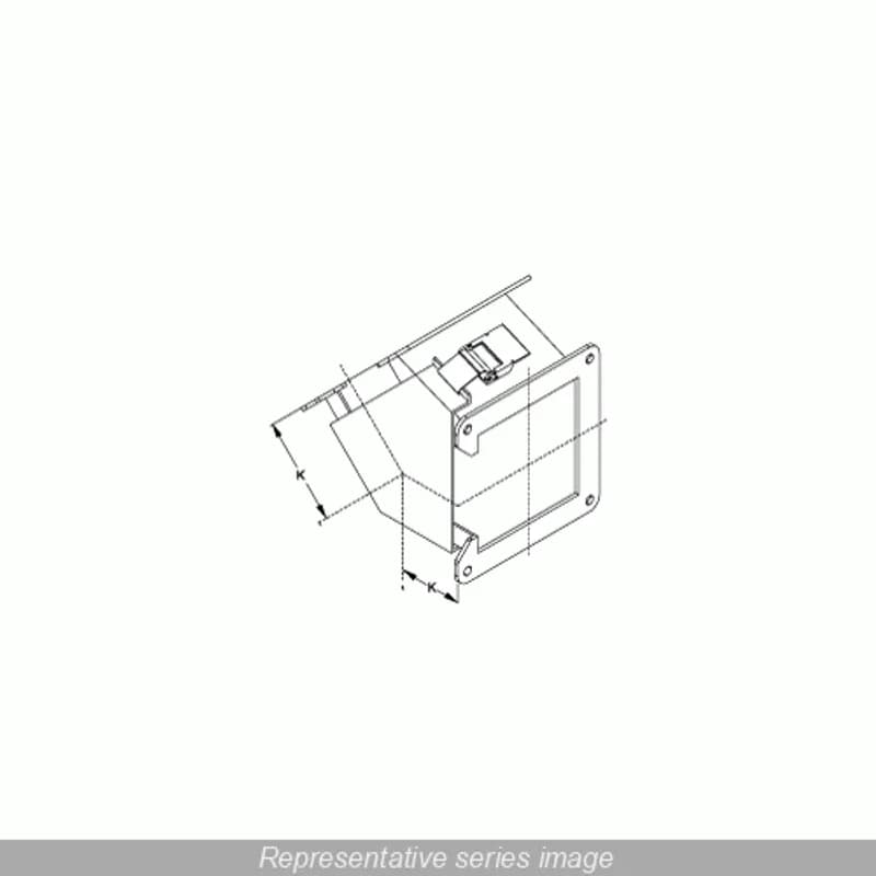 N12 Wireway, 45 Elbow, Top Open - Fits 4 x 4 - Steel/Gray