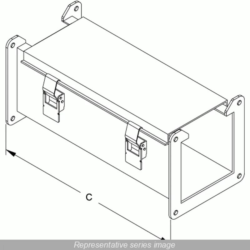 N12 Wireway, Straight Section - 2.5 x 2.5 x 48 - Steel/Gray