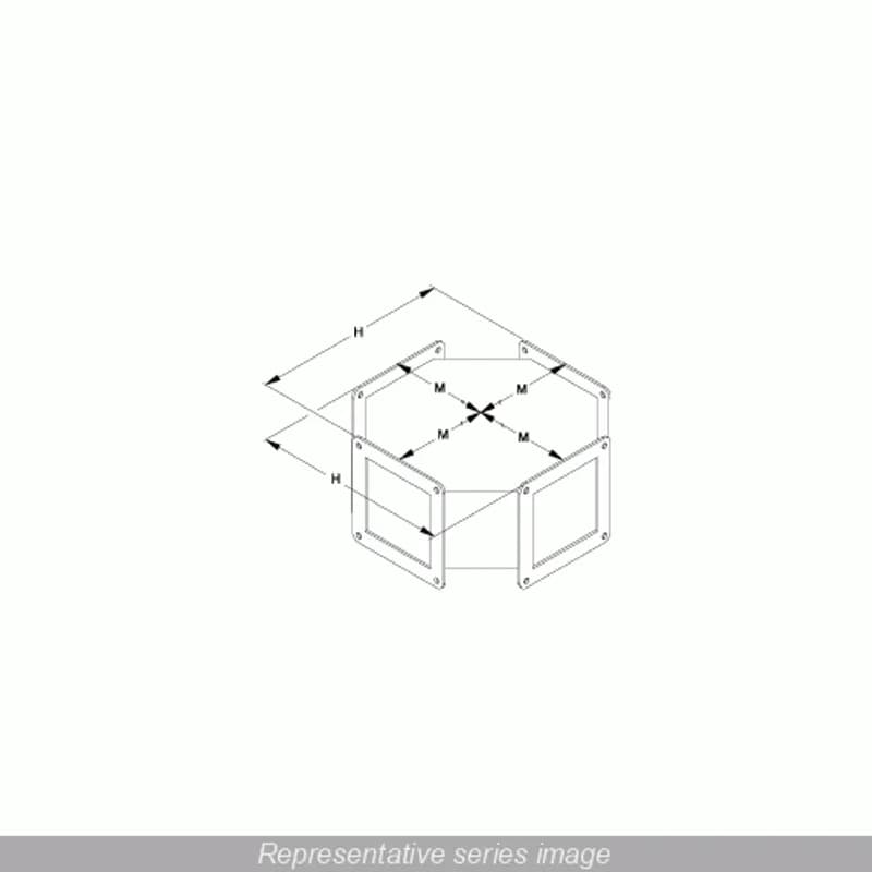 N12 Wireway, Cross fitting - Fits 4 x 4 - Steel/Gray