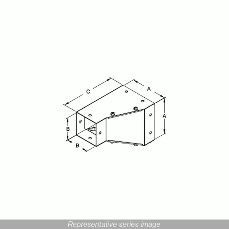 Corner Reducer - 6 x 6 to 4 x 4 - Steel/Gray
