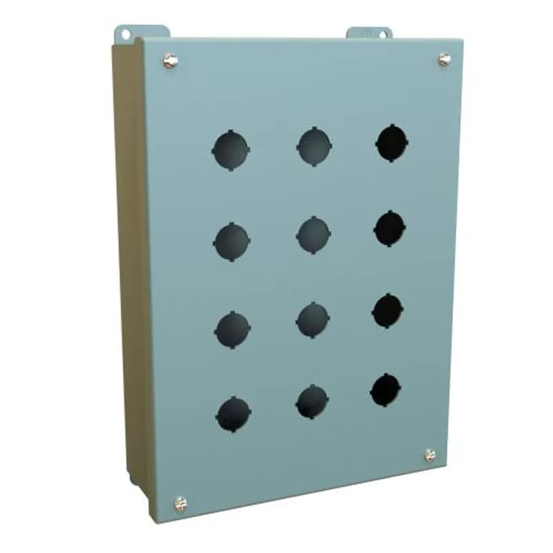 Pushbutton Encl - 12 PB x 22.5mm - Steel/Gray