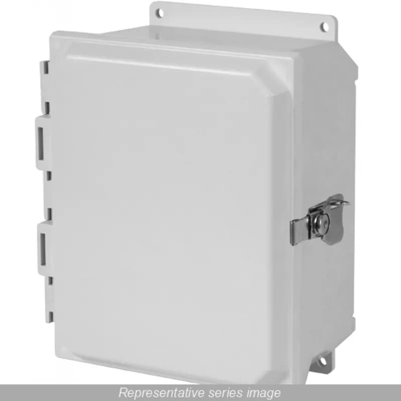 Hammond Manufacturing PJU1084CCTF - N4X Clear Door Twist Latch w/flange - 10 x 8 x 4 - Fiberglass