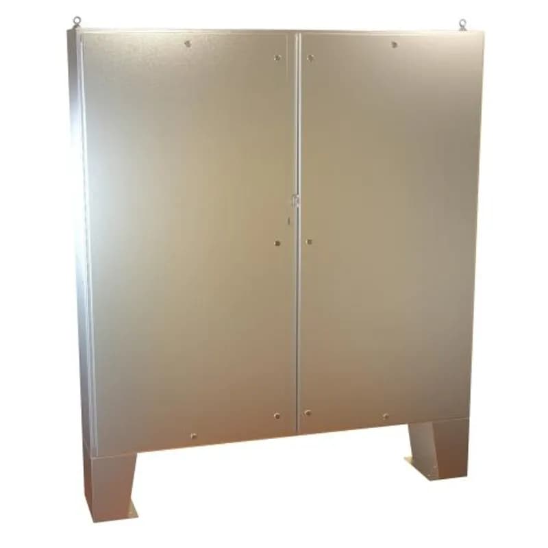 N4X Qtr Turn Dbl Door Floormount Encl w/panel - 72 x 72 x 12 - 316 SS