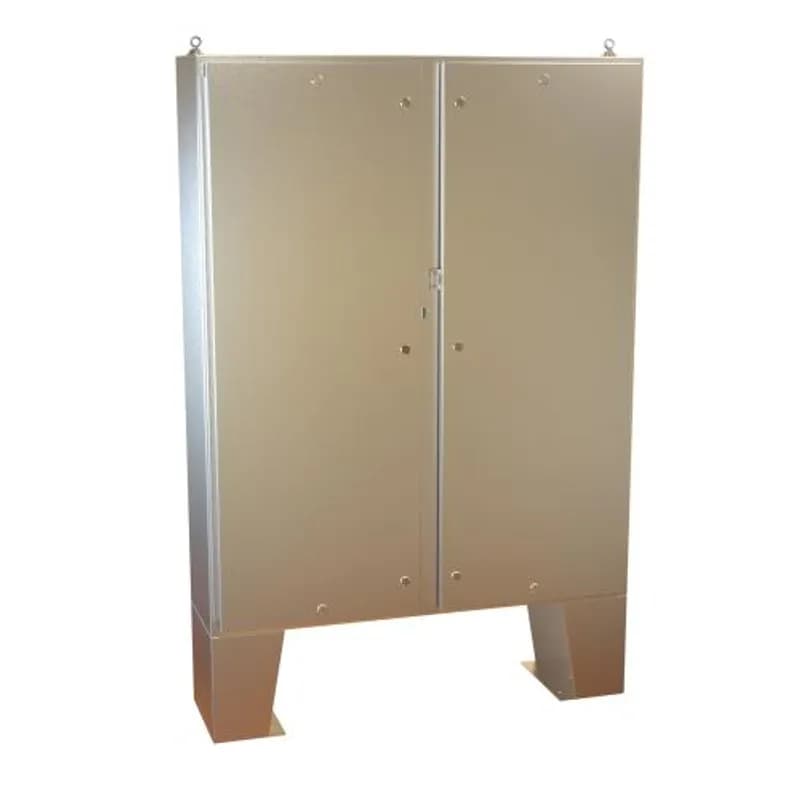 N4X Qtr Turn Dbl Door Floormount Encl w/panel - 60 x 48 x 12 - 316 SS