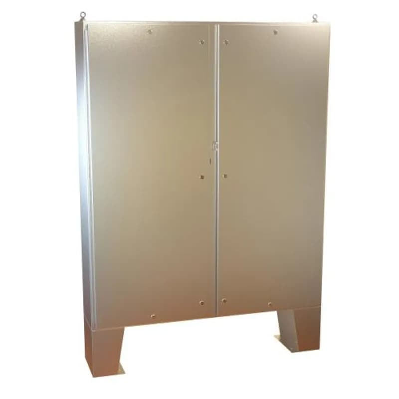 N4X Qtr Turn Dbl Door Floormount Encl w/panel - 72 x 60 x 12 - 316 SS