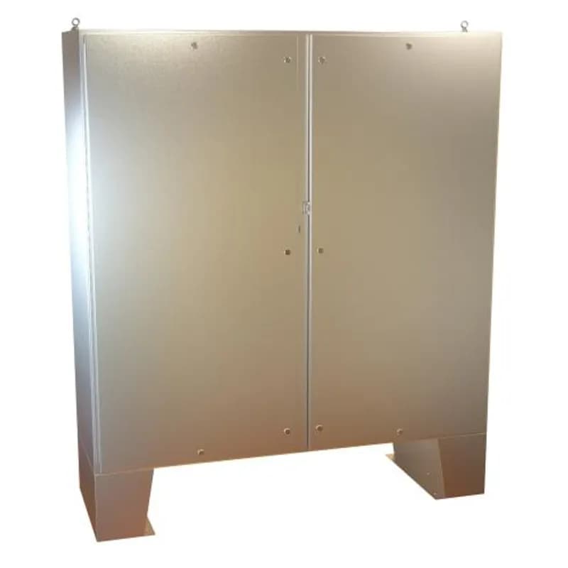 N4X Qtr Turn Dbl Door Floormount Encl w/panel - 72 x 72 x 24 - 316 SS