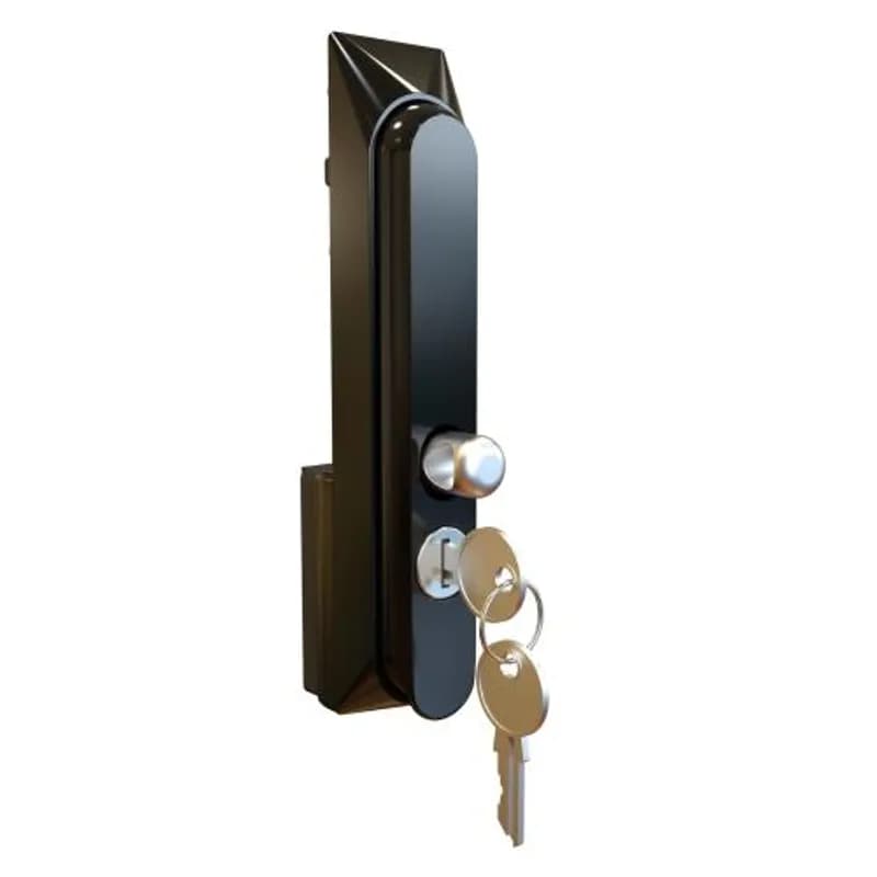Diecast swing handle with key locking and padlockable (black)