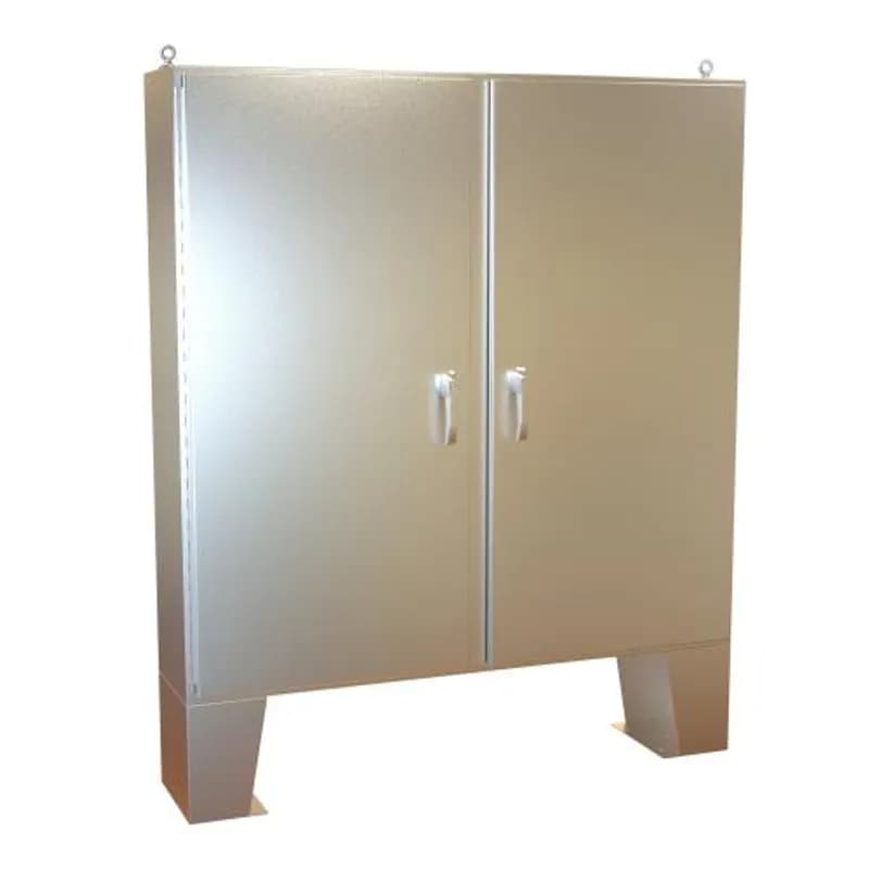 N4X 3-pt Dbl Door Floormount Encl w/panel - 60 x 60 x 12 - 304 SS