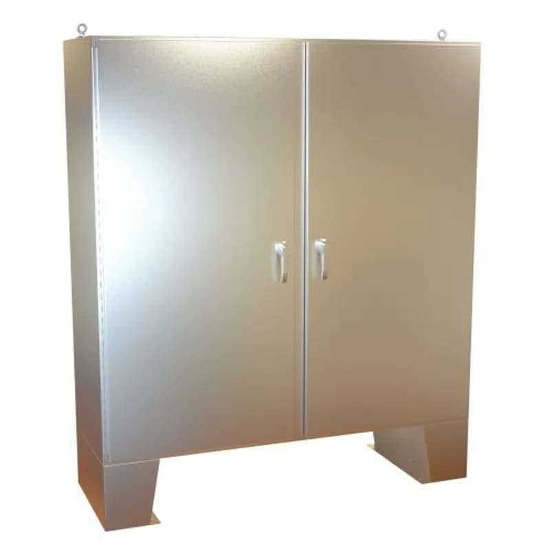 N4X 3-pt Dbl Door Floormount Encl w/panel - 72 x 72 x 24 - 316 SS