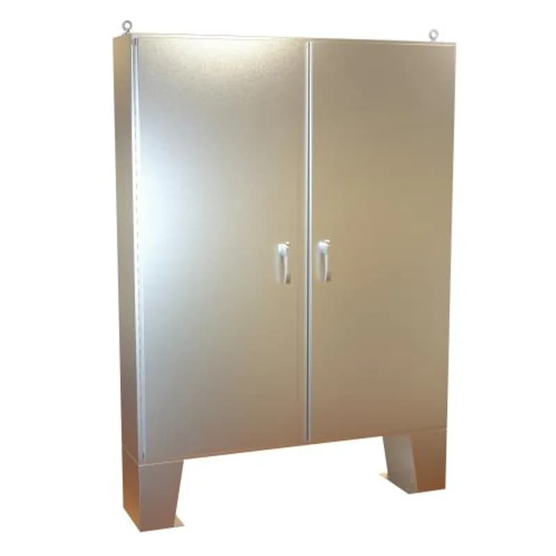 N4X 3-pt Dbl Door Floormount Encl w/panel - 72 x 60 x 12 - 316 SS