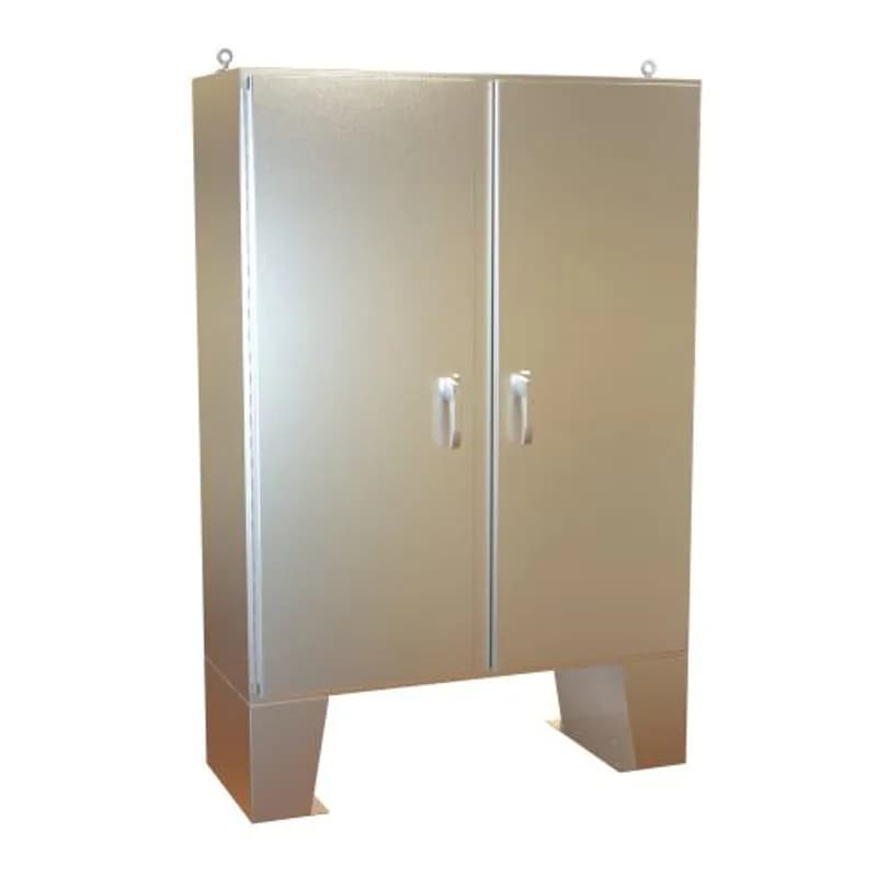 N4X 3-pt Dbl Door Floormount Encl w/panel - 60 x 48 x 18 - 316 SS