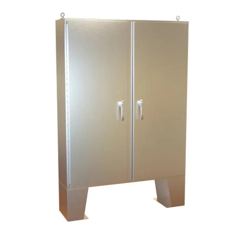 N4X 3-pt Dbl Door Floormount Encl w/panel - 60 x 48 x 12 - 304 SS