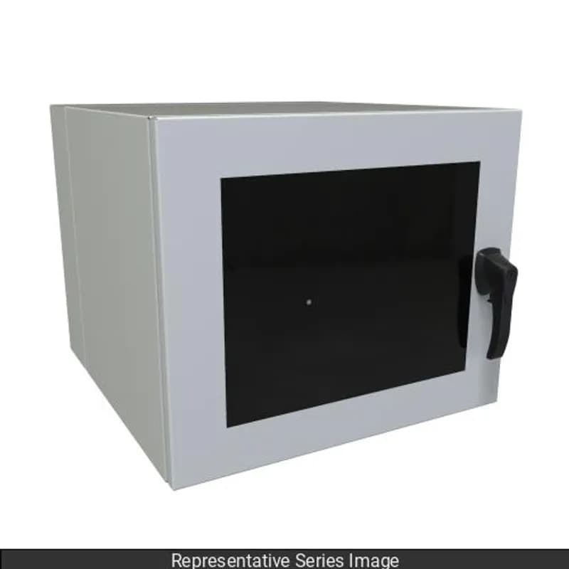 N4,12 Eclipse Dual Hinge Solid Dr - 12U x 24w x 15d - Steel/Lt Gray