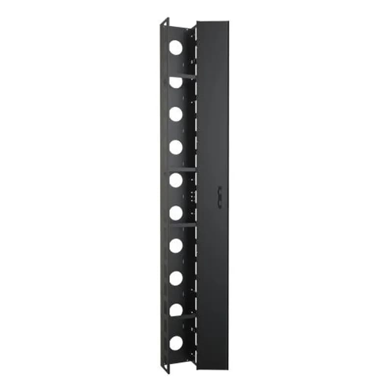 44U Heavy Duty 8" Wide by 6" deep vertical cable manager with hinged door