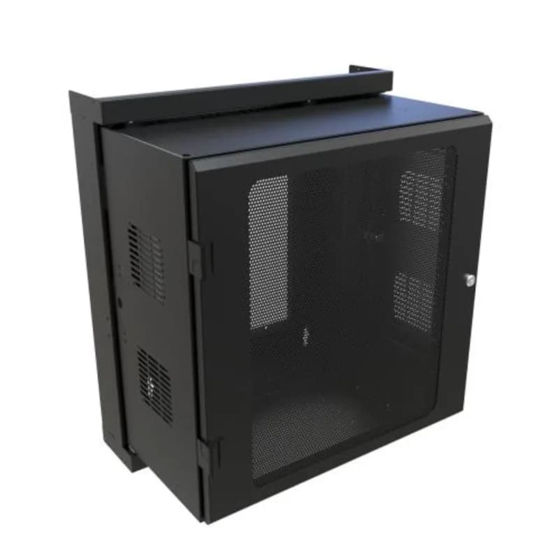 CLEARANCE-DCI-3Pc Wall Cabinet Vented Dr - 12U x 24w x 16.7d - Steel/Black