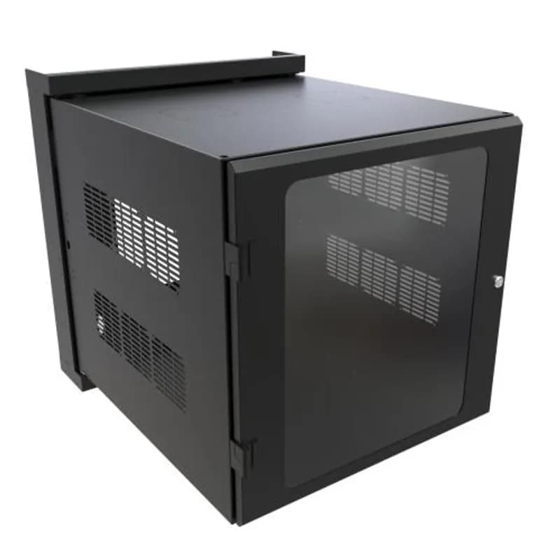 Hammond Manufacturing HWM2412U26WDBK - 12U 24W 31.7D Swing Out Wall Cabinet w/ Window Door